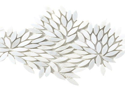 Marble Winter Frost in Winter Frost Leaf Mosaic - Mesh Mosaic