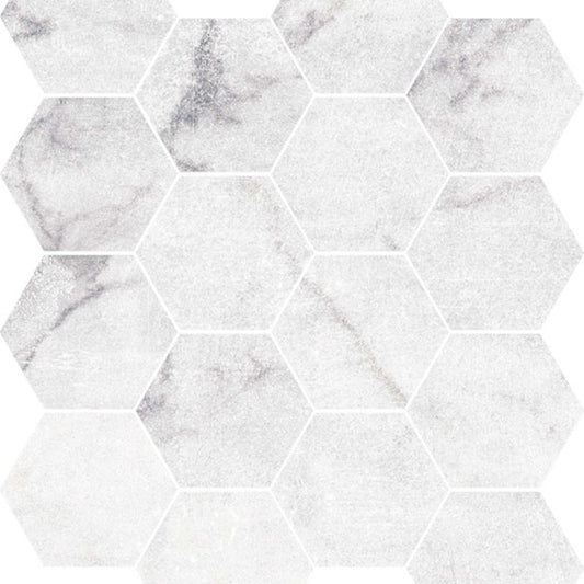 Antica in Carrara White Hex Mosaic Tile