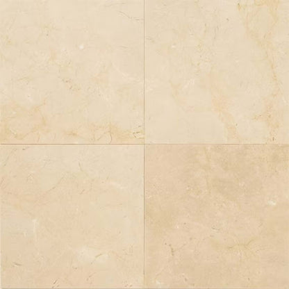 Marble in Crema Marfil El-12x12x.5-Polished Natural Stone