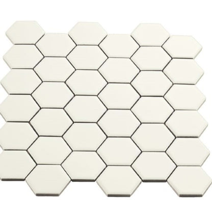 Multiplier in White Hexagon Mosaic 2"x2" Matte Tile