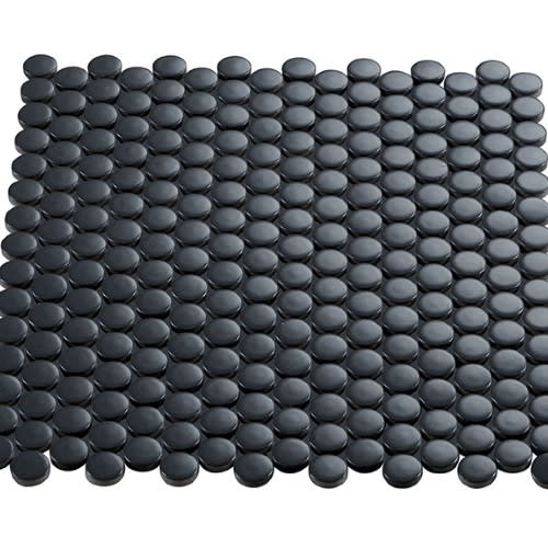Multiplier in Dark Grey Circle Mosaic 1"x1" Matte