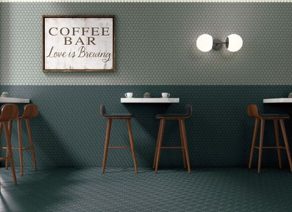 Multiplier in White Hexagon Mosaic 2"x2" Gloss