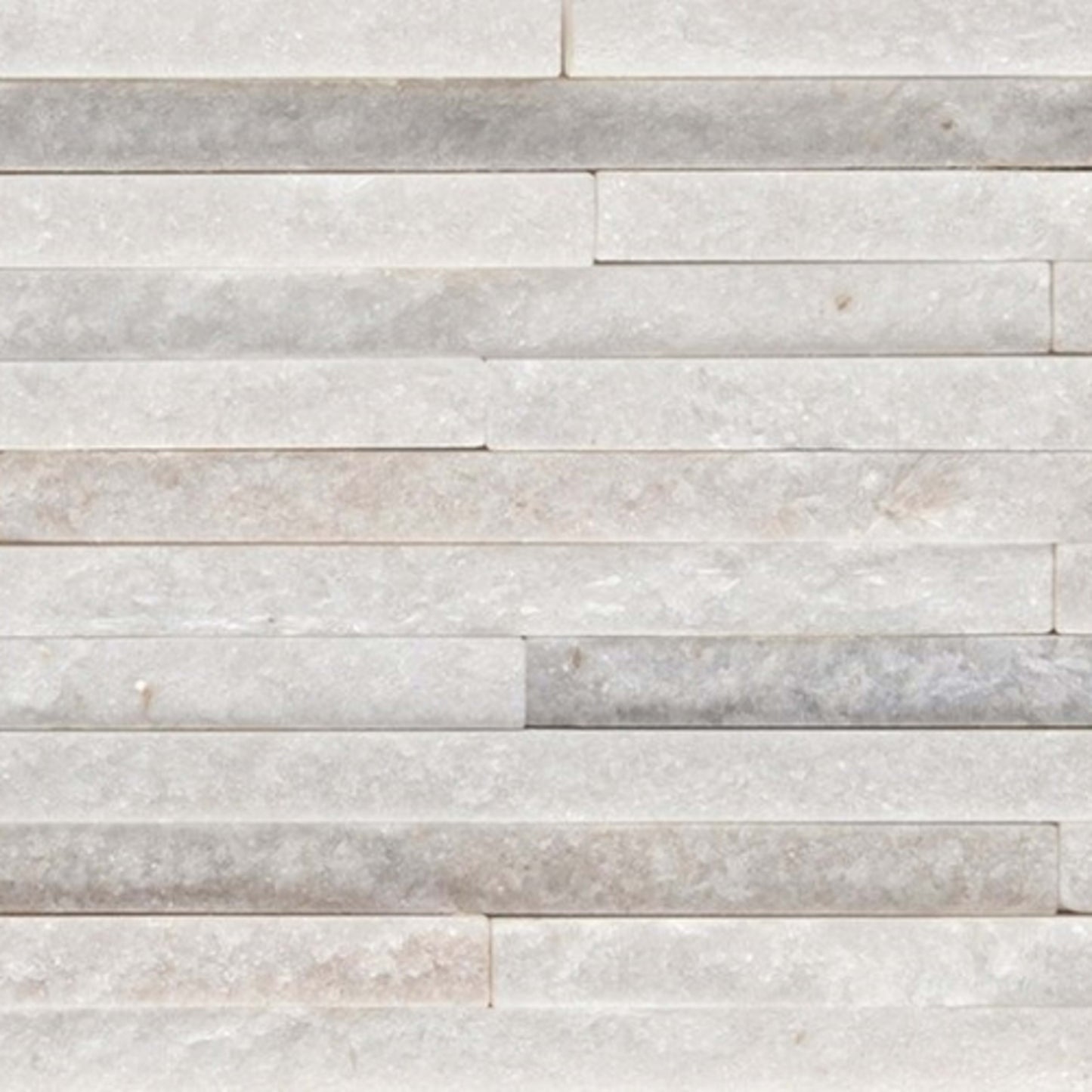 SLATE, QUARTZITE & SANDSTONE in White Quartzite - Mini Stacked 6" X 24" Natural Stone