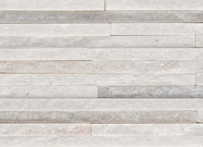 SLATE, QUARTZITE & SANDSTONE in White Quartzite - Mini Stacked 6" X 24"