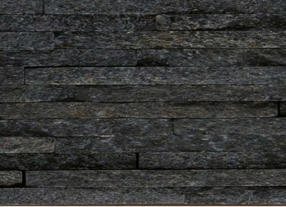 SLATE, QUARTZITE & SANDSTONE in Black Quartzite - Mini Stacked 6" X 24"