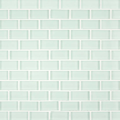 Mint Brick Mosaic in Mint Glass Tile