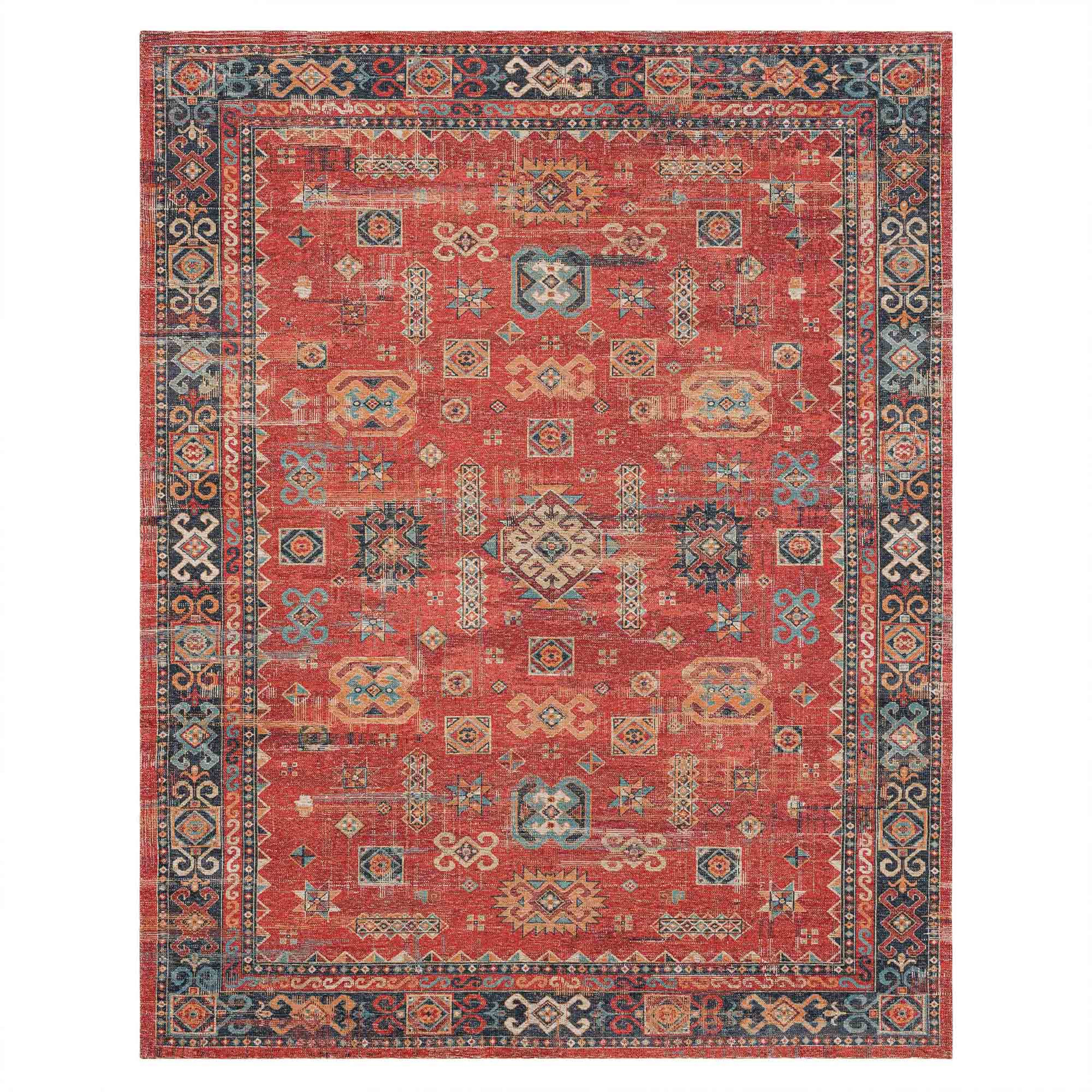 Mombasa Red in Red 5'X8' Area Rugs