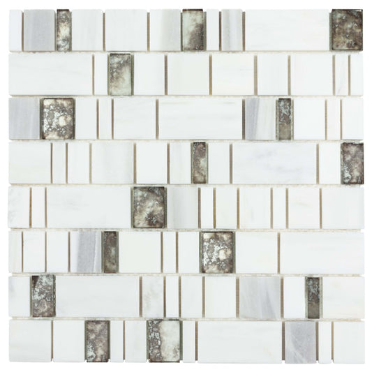 Dazzle in Bravado Silver Glass Tile
