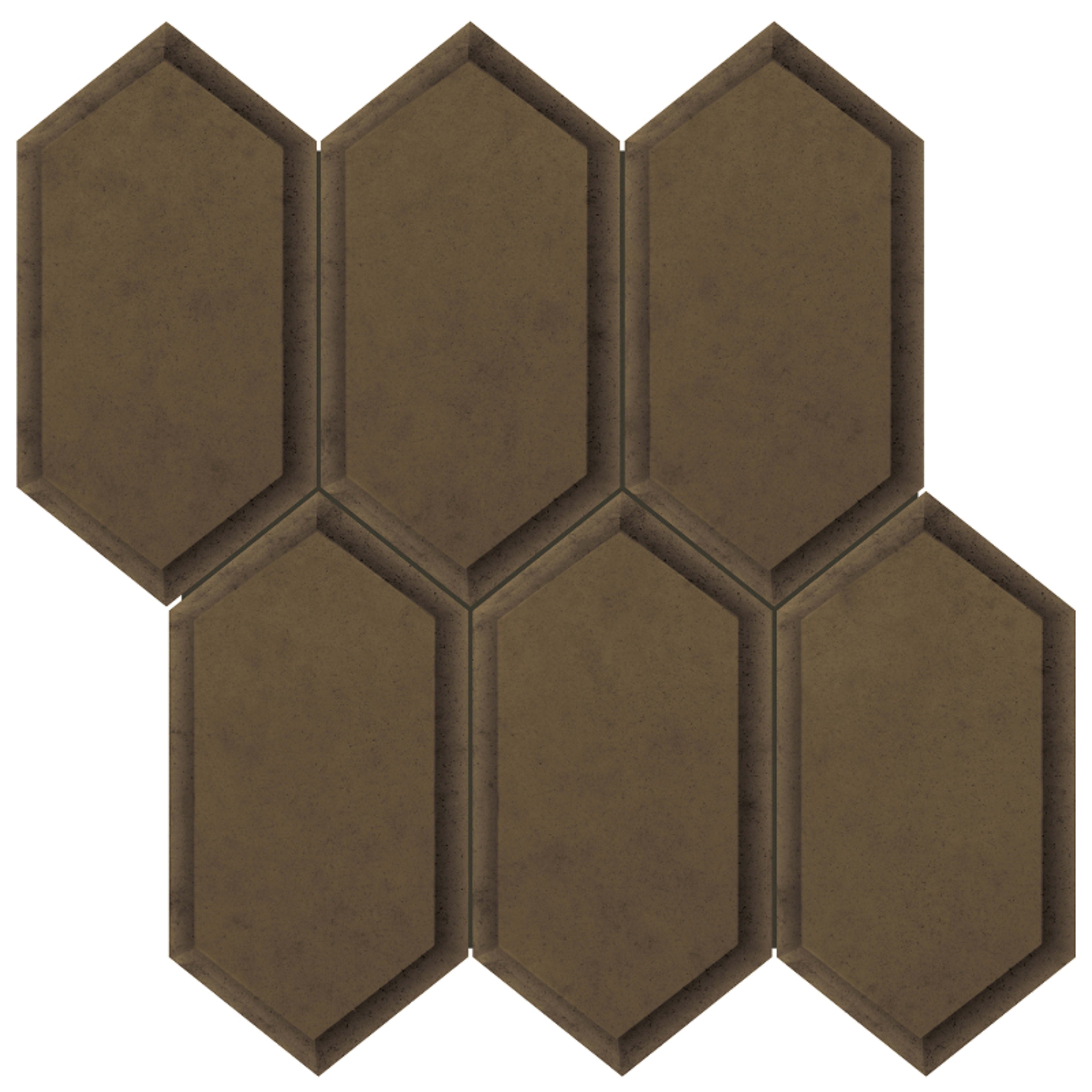 Obsidian in Antique Bronze Beveled Hexagon Glass Tile
