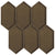 Obsidian in Antique Bronze Beveled Hexagon Glass Tile