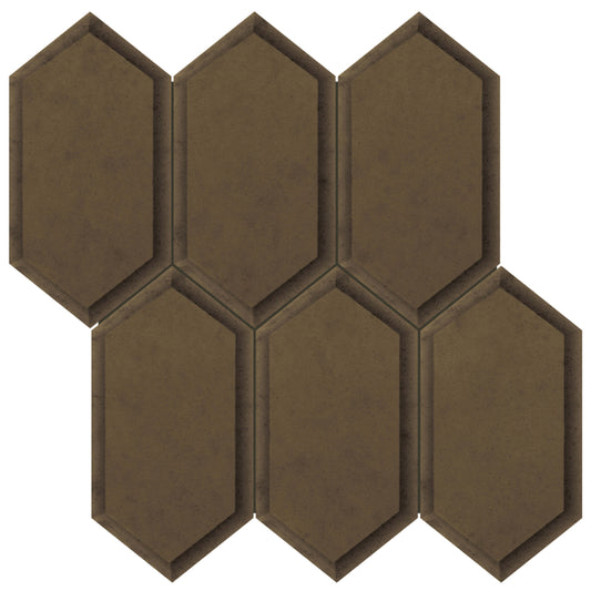Obsidian in Antique Bronze Beveled Hexagon Glass Tile