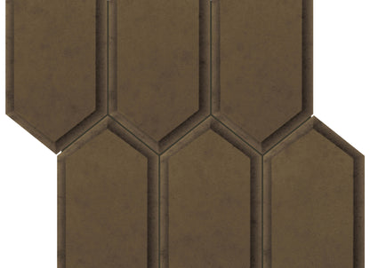 Obsidian in Antique Bronze Beveled Hexagon