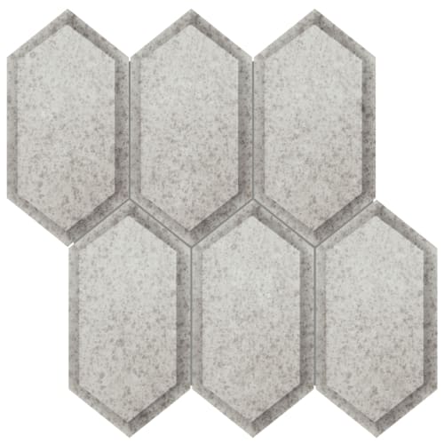 Obsidian in Antique Silver Beveled Hexagon