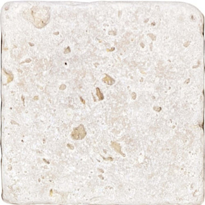 Travertine in Ivory Tumbled 4x4 Natural Stone