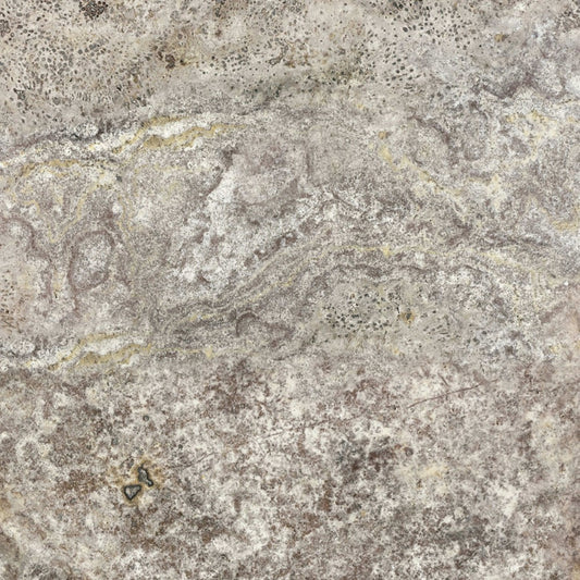 Travertine in Silver Ash Filled & Honed 18x18 Natural Stone