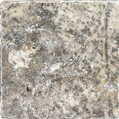 Travertine in Silver Ash Tumbled 4x4 Natural Stone