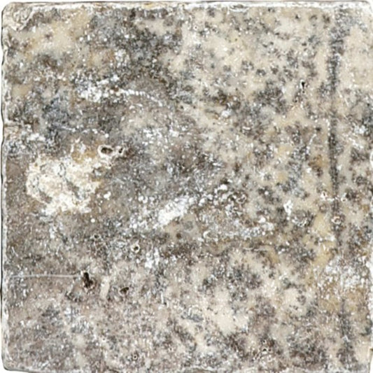 Travertine in Silver Ash Tumbled 4x4 Natural Stone