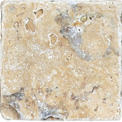 Travertine in Picasso Tumbled 4x4 Natural Stone
