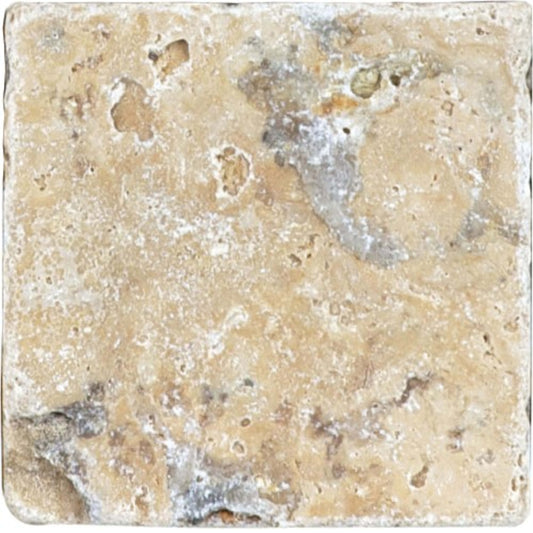 Travertine in Picasso Tumbled 4x4 Natural Stone