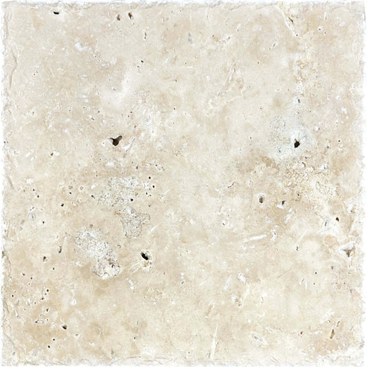 Travertine in Ivory Chiseled Edge 8x8 Natural Stone