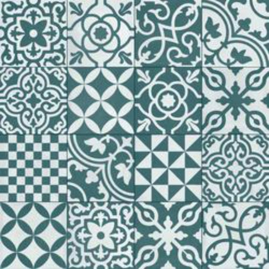 Contrasti in Ottanio Decoro Mix Tile