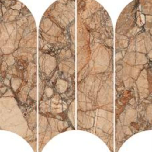 Incanto - 28X31 in Breccia Pernice Glossy Mosaico Ventaglio-28x31