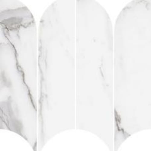 Incanto - 28X31 in Statuario Venato Glossy Mosaico Ventaglio-28x31