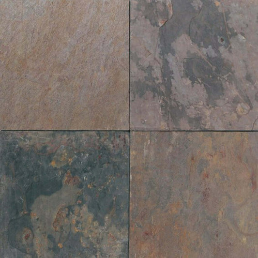 Slate in Indian Mlticolor-12x12x.5 Natural Stone