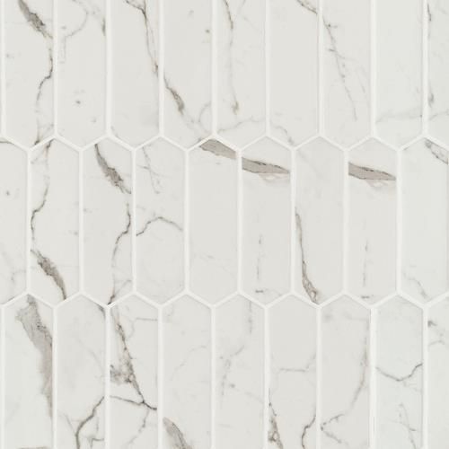 Statuario Celano in Picket Glass Tile