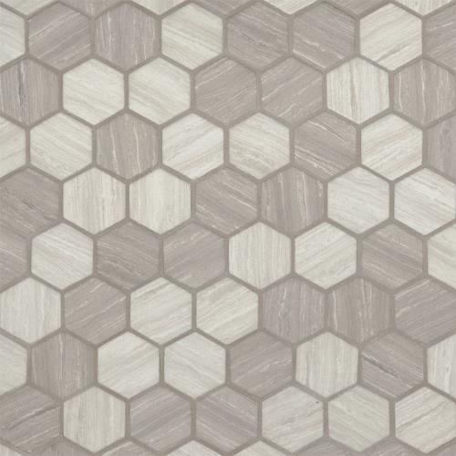 Silva Oak in Hexagon Glass Tile