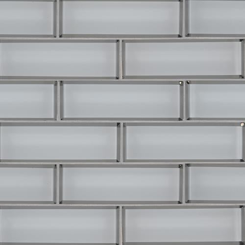Ice in Bevel Subway Glass Tile