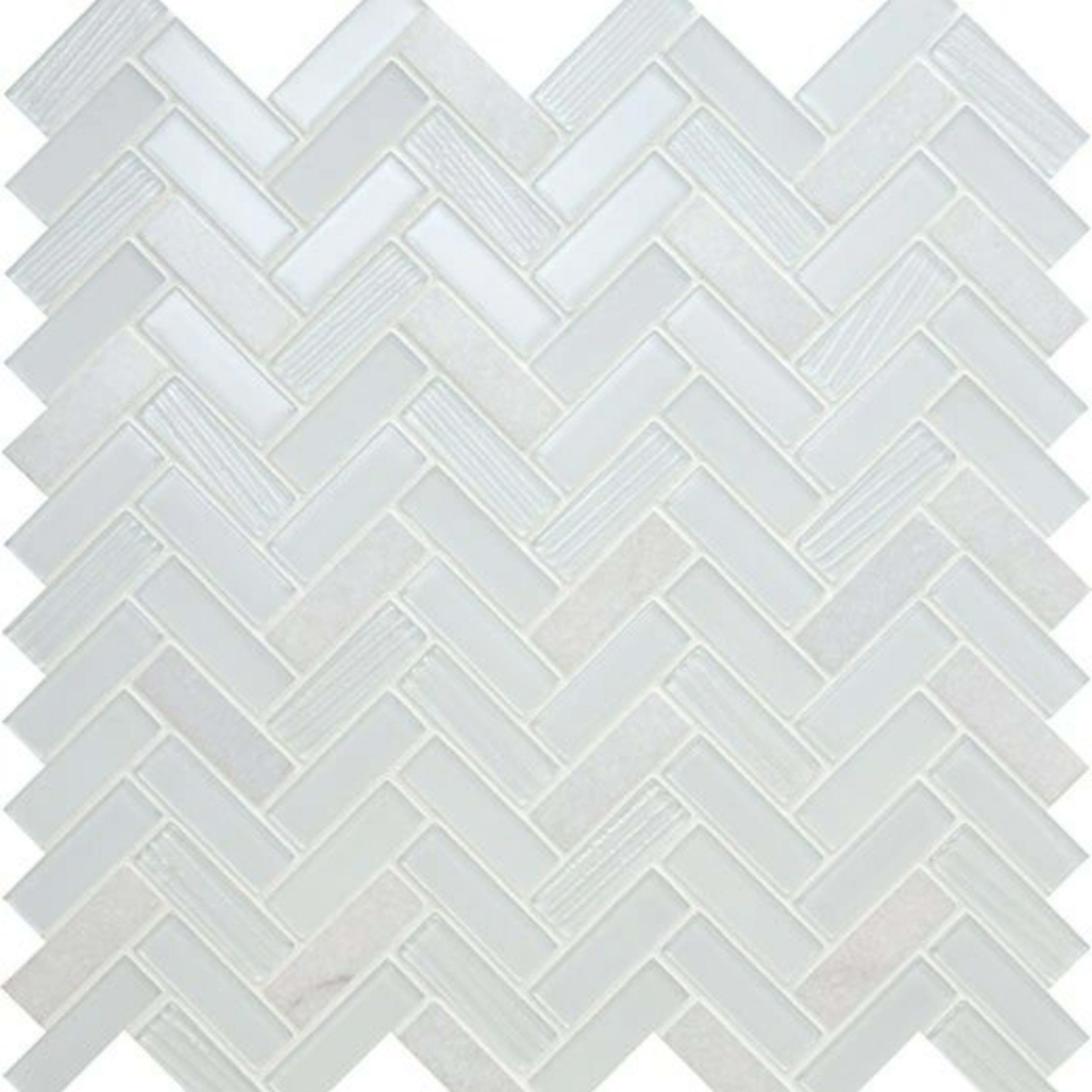 Serentina in Bliss Herringbone Glass Tile
