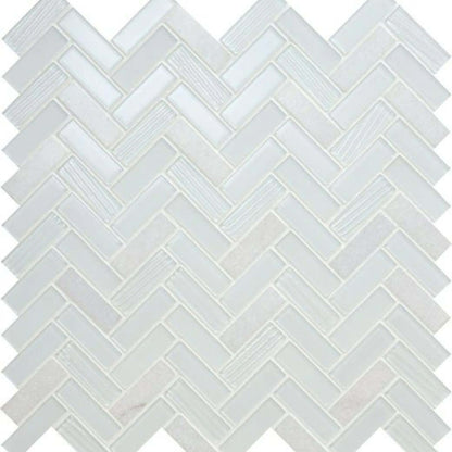 Serentina in Bliss Herringbone Glass Tile