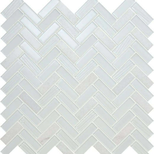 Serentina in Bliss Herringbone Glass Tile