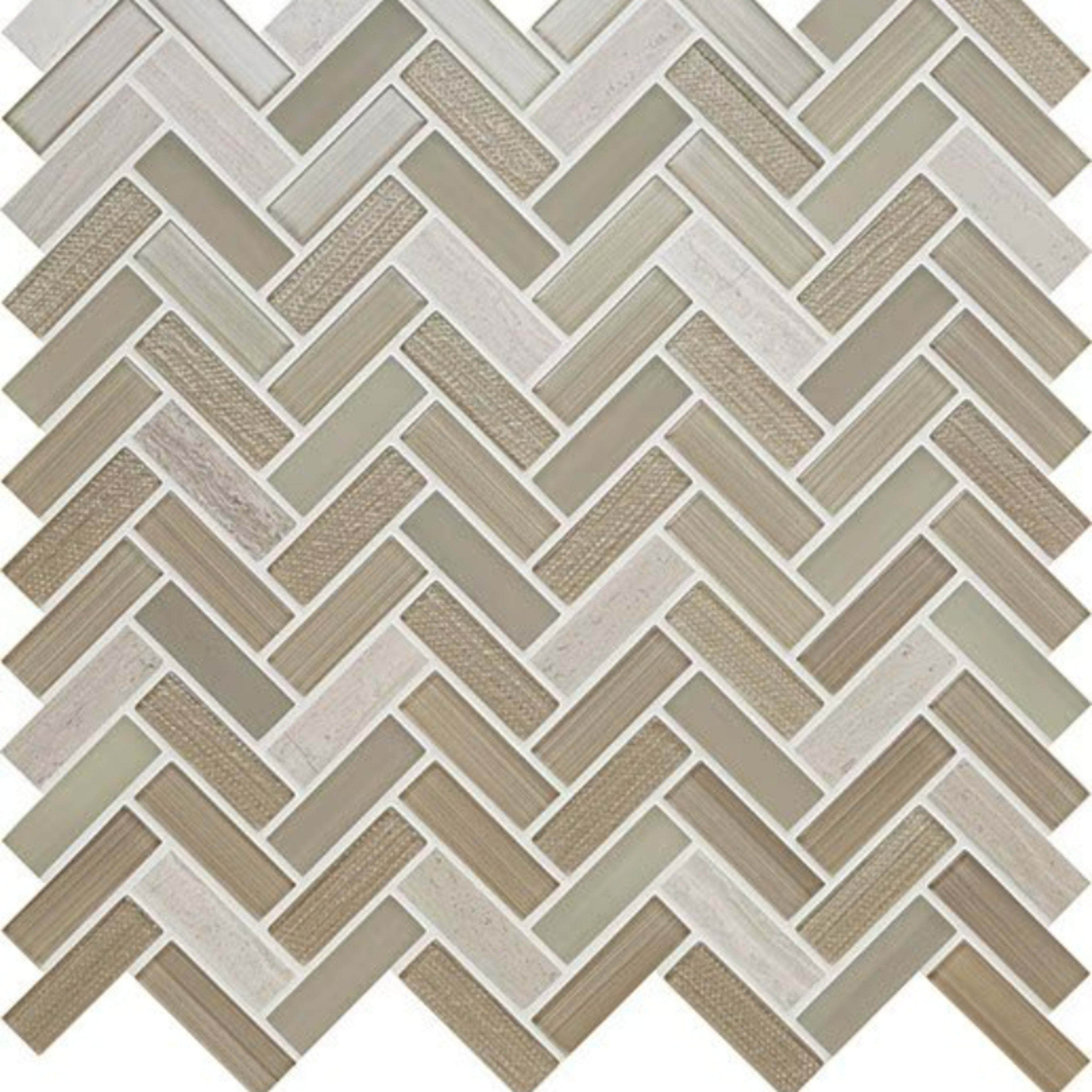 Serentina in Accord Herringbone Glass Tile