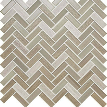 Serentina in Accord Herringbone Glass Tile