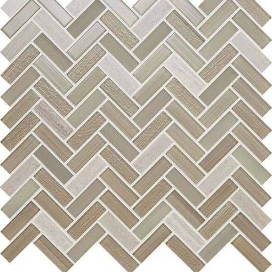Serentina in Accord Herringbone Glass Tile