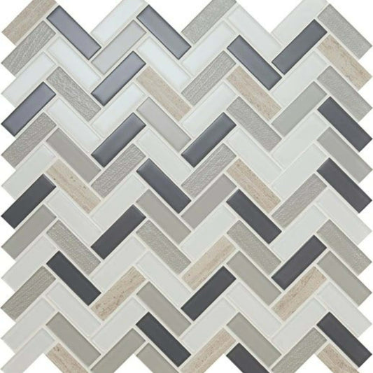 Serentina in Tranquility Random Linear Glass Tile