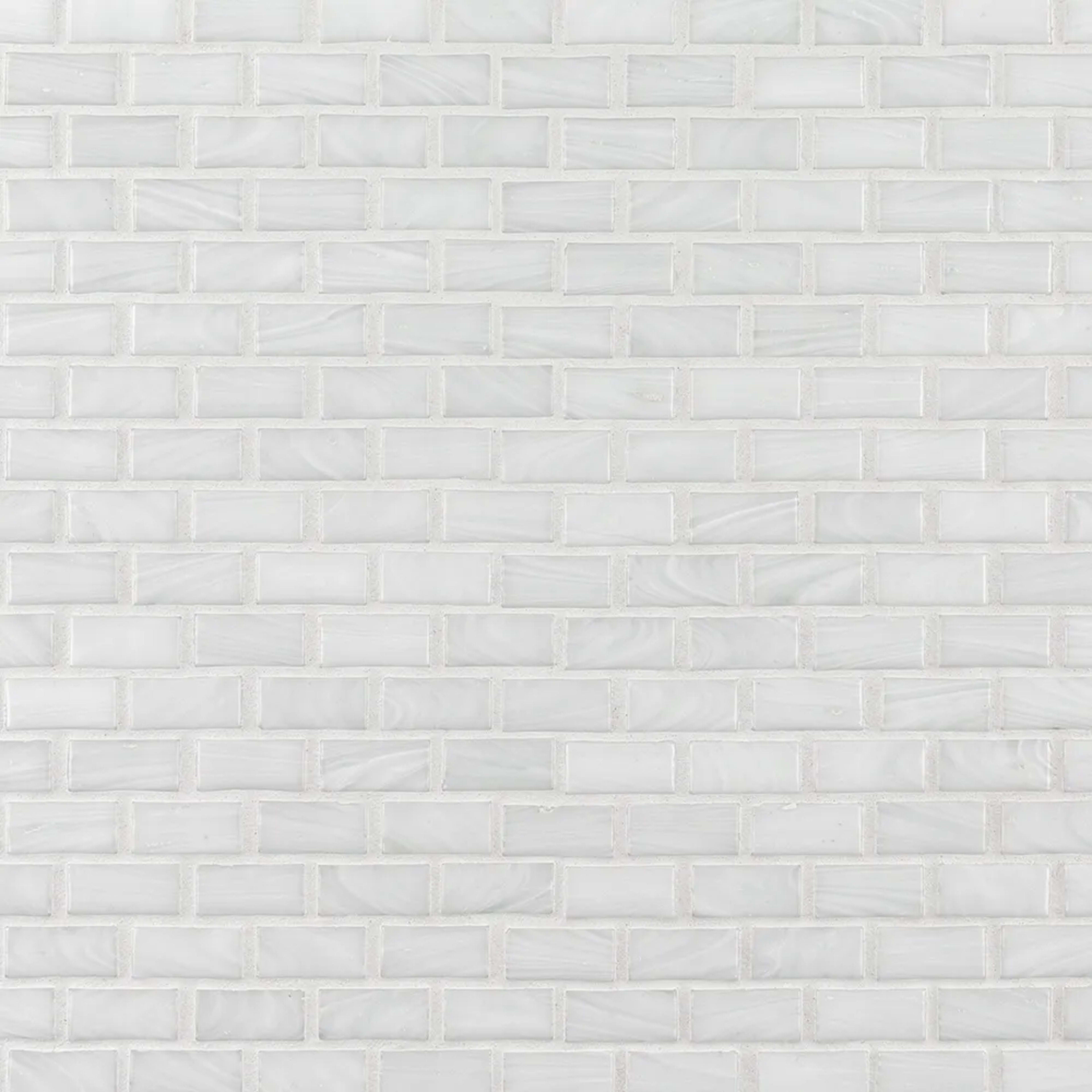 Snowpack Mosaic in White Glass Tile