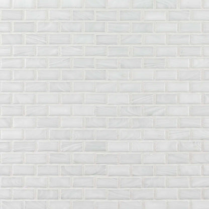 Snowpack Mosaic in White Glass Tile