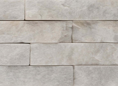 SLATE, QUARTZITE & SANDSTONE in White Quartzite - Stacked 6" X 24"