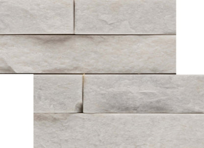 SLATE, QUARTZITE & SANDSTONE in White Quartzite - Stacked Corner Set 6" X 24" X 1.25"