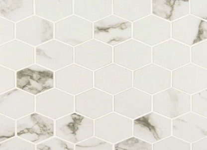 Pietra in Statuario 2” Hexagon Matte