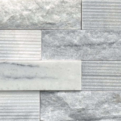 Structure in Structure 3d Ledger Gray (Marble) 6” X 24” Natural Stone
