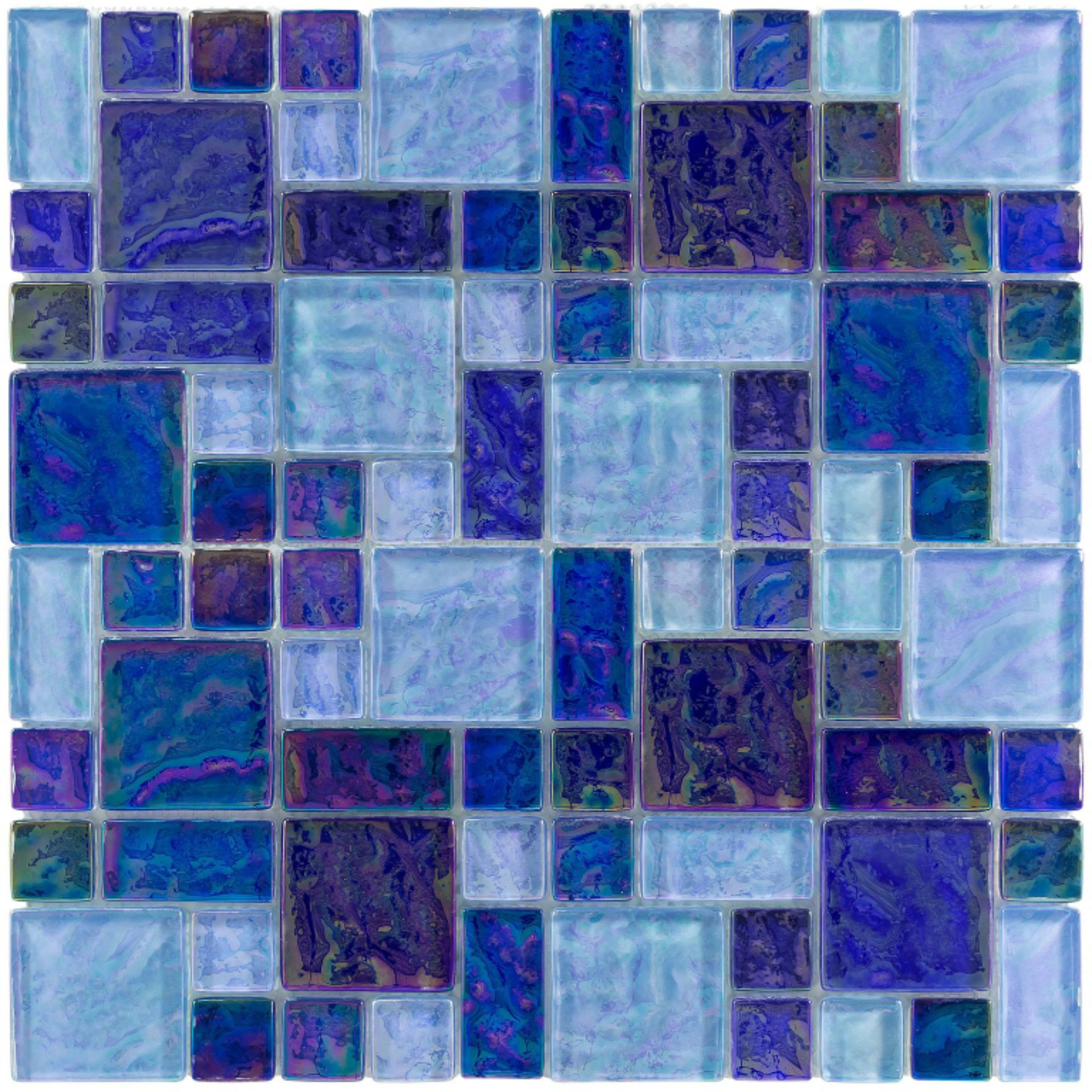 Splash in Deep Blue Seas Glass Tile