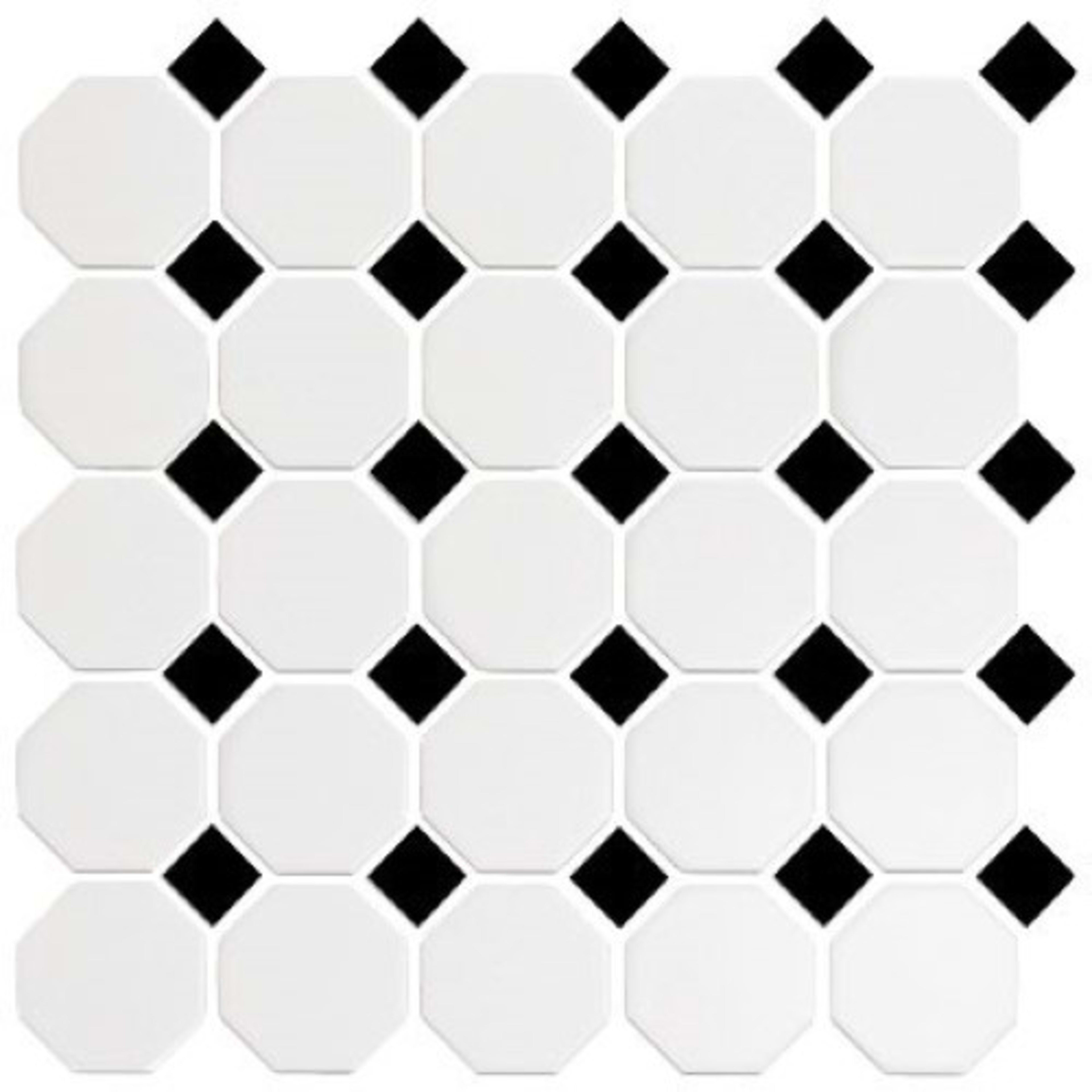 CC Mosaics Collection in Snow White & Black Tile