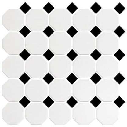 CC Mosaics Collection in Snow White & Black Tile