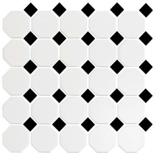 CC Mosaics Collection in Snow White & Black Tile