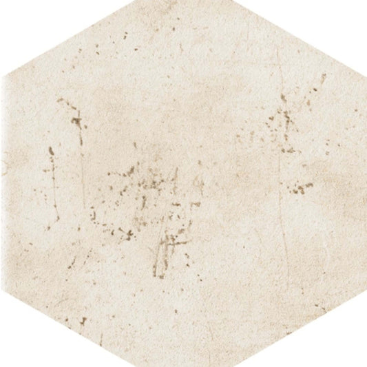 Miami Collection in White Rope 9 1/2" X 11" Hexagon Tile