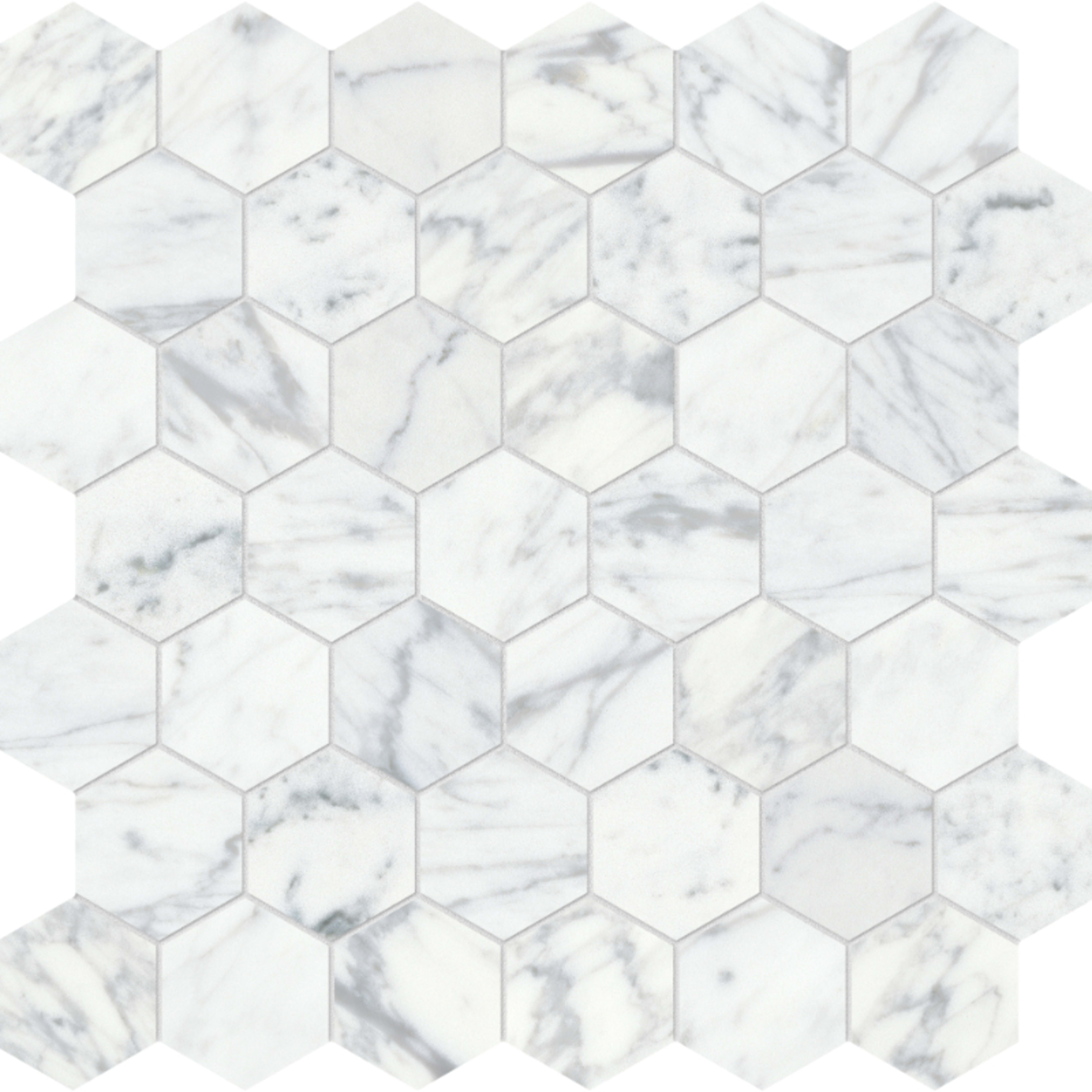 Virtue Bianco in Hexagon Mosaic Honed Natural Stone